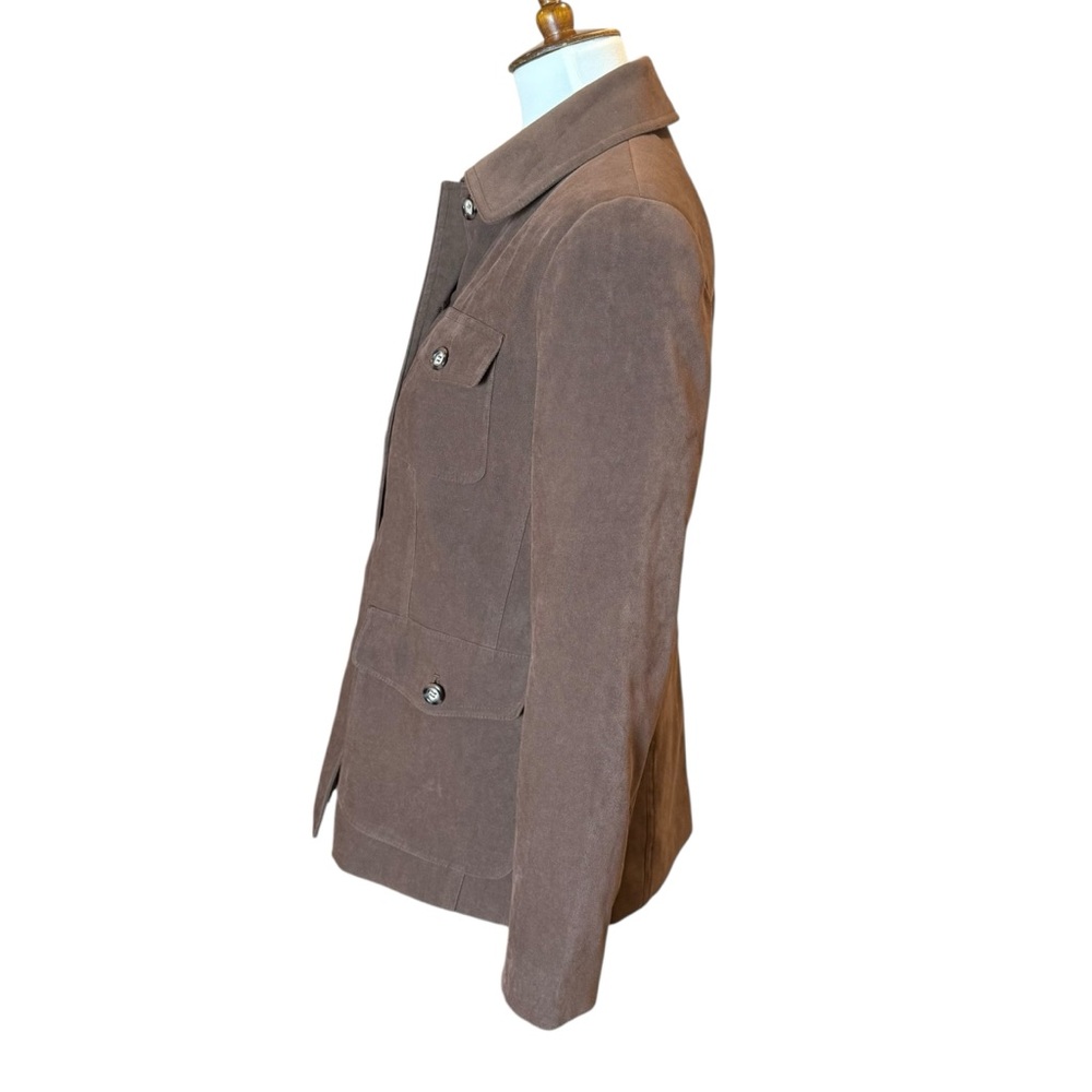 Talbots Brown Collared Utility Jacket with Button… - image 4